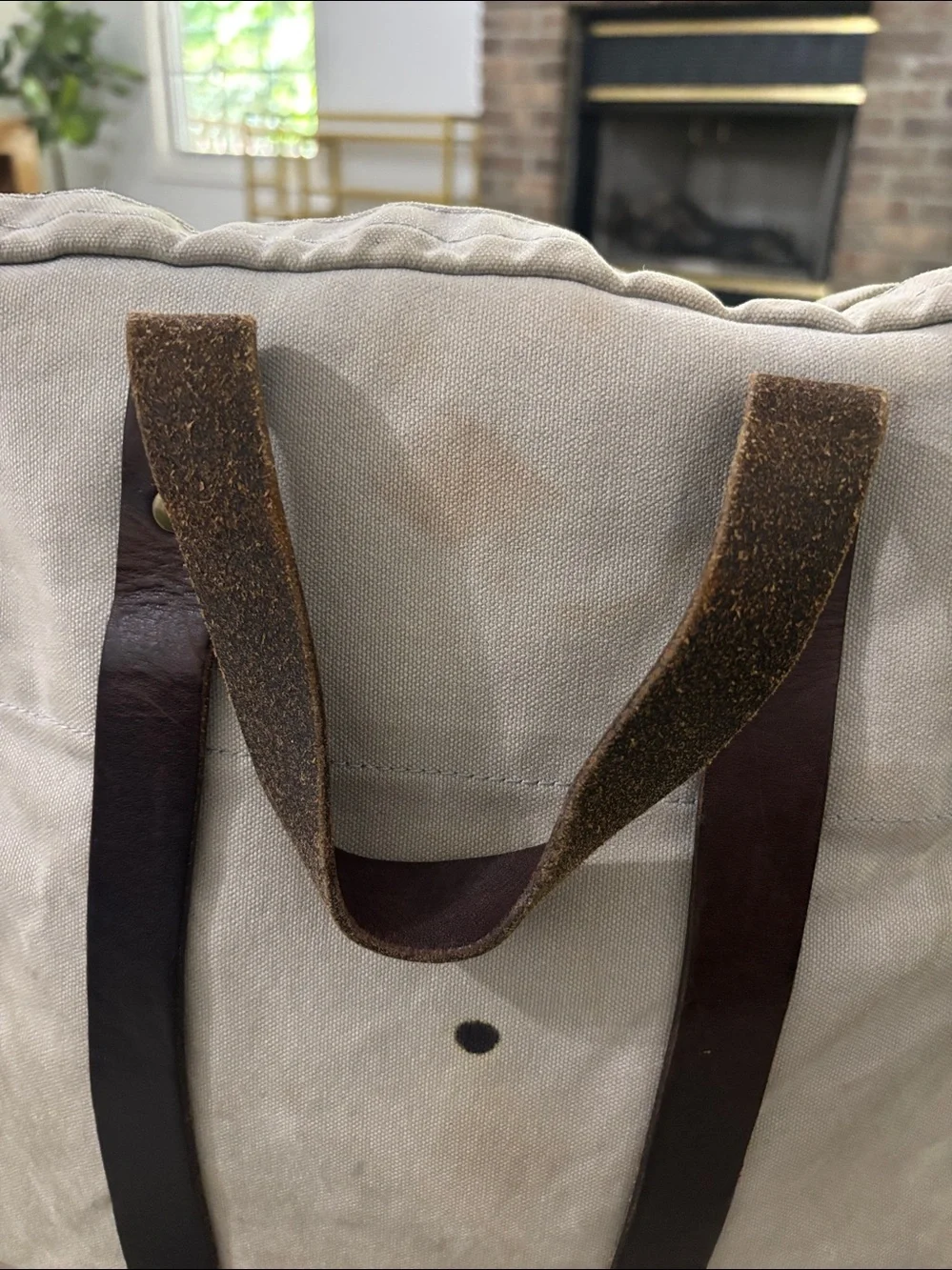 J. Stark Prospect Briefcase Canvas Messenger Waxed Rare Bag Leather Trim